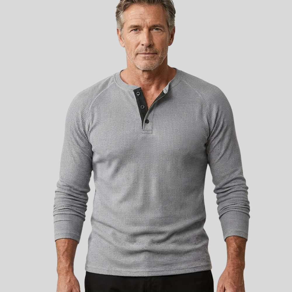 Men’s V Neck Shirt Long Sleeve Casual Everyday Wear Top