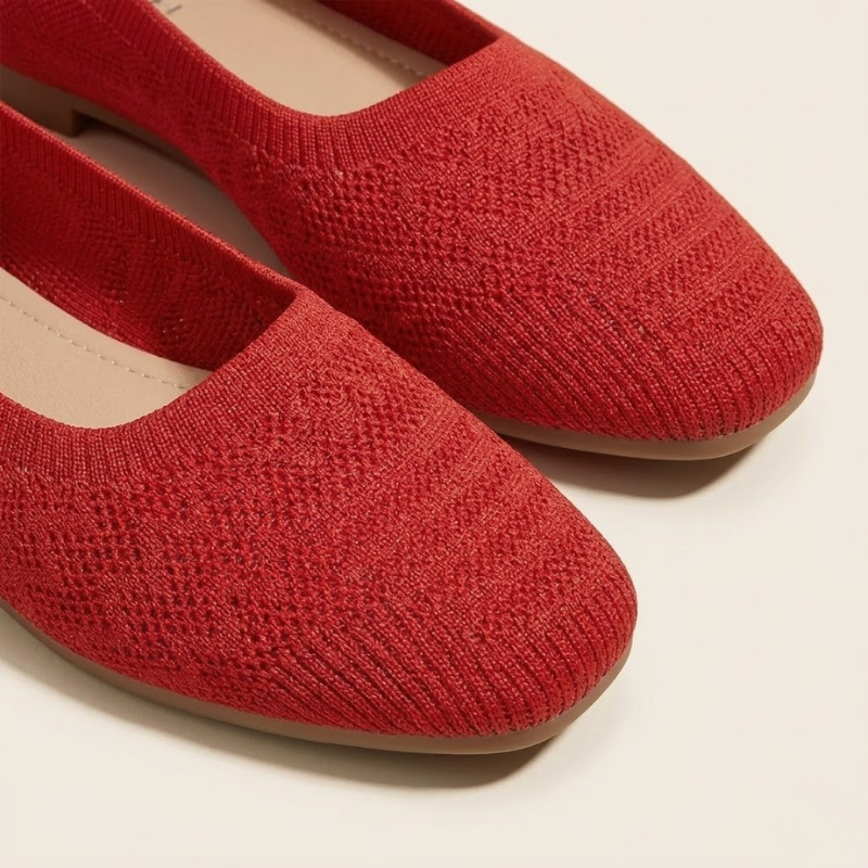 Women’s Knit Ballerina Shoes – Comfortable Slip-On Flats