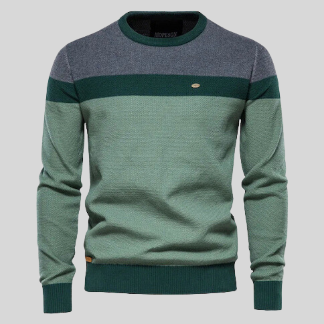 Benjamin Men’s Cotton Pullover – Classic Lightweight Knit Sweater - Solorfit