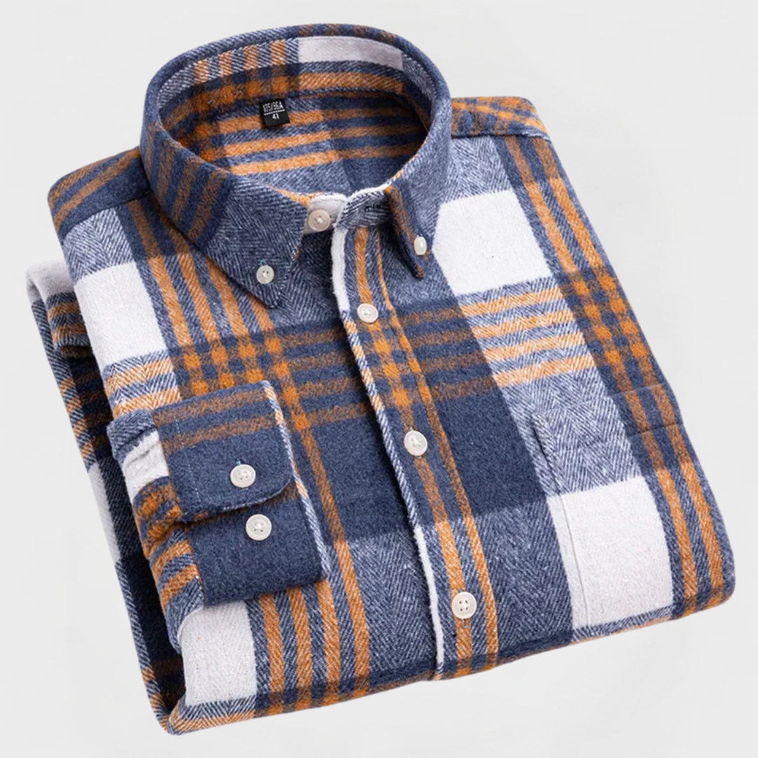 The Modern Gentleman’s Flannel Pattern Button Blouse