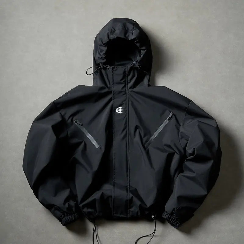 Men’s Outdoor Vintage Streetwear Jacket Zip Up Casual Windbreaker Lightweight Hooded