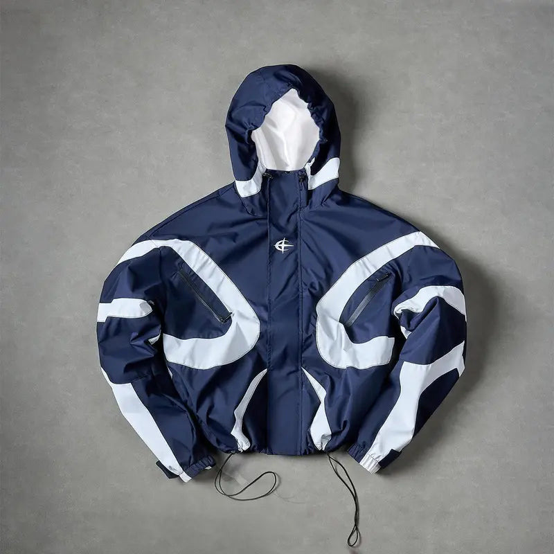 Men’s Outdoor Vintage Streetwear Jacket Zip Up Casual Windbreaker Lightweight Hooded