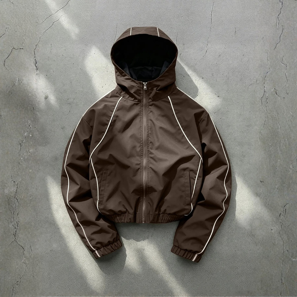 Men’s Hooded Zip Up Jacket Casual Sporty Windbreaker Jacket