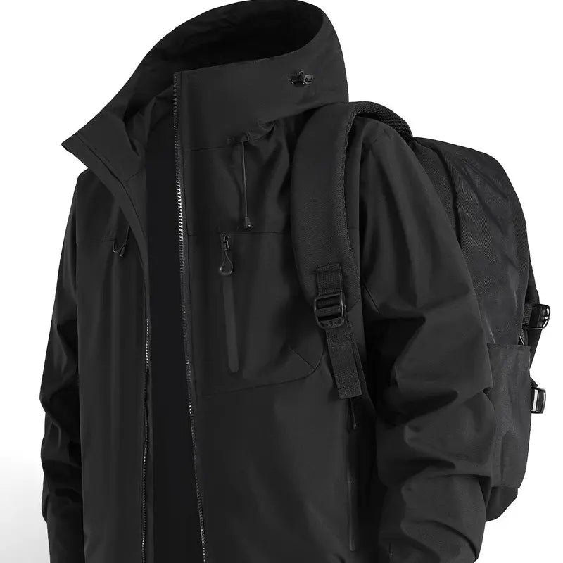 Men’s Hooded Outdoor Jacket Functional Zip Up Travel Jacket