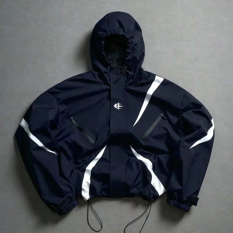 Men’s Outdoor Vintage Streetwear Jacket Zip Up Casual Windbreaker Lightweight Hooded