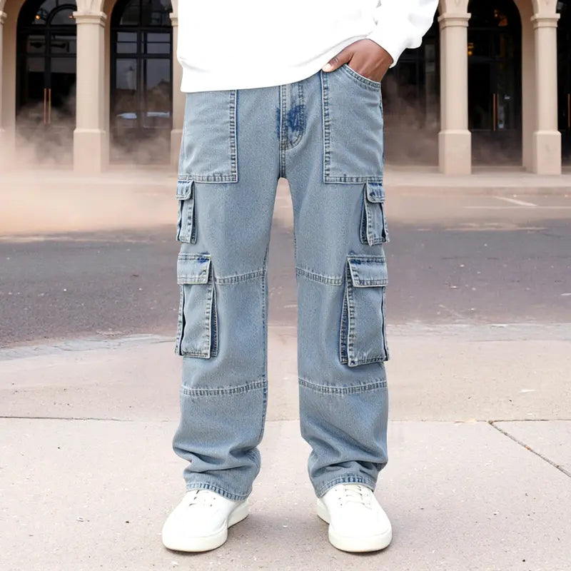 Men’s Cargo Pants Loose Fit Casual Streetwear Utility Trousers