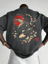 Men's Casual Koi & Cherry Blossom T-Shirt – Loose Fit Summer Top with Glossy Finish - Solorfit