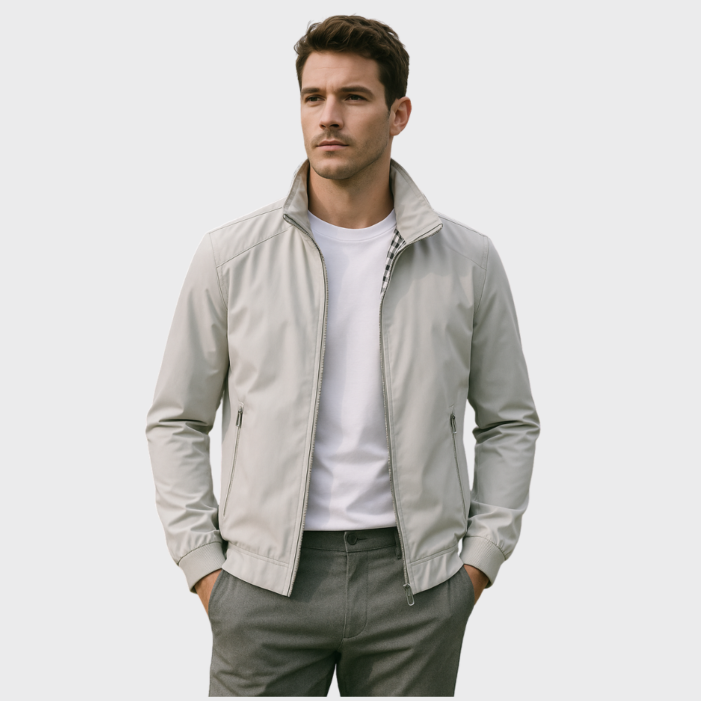 Men’s Zip Up Jacket Stand Collar Casual Everyday Jacket