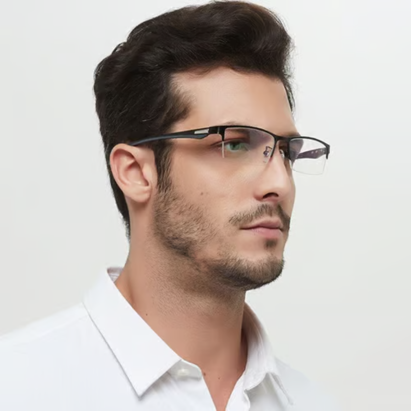 Rectangle Eyeglass Frames Lightweight Half Rim Optical Glasses