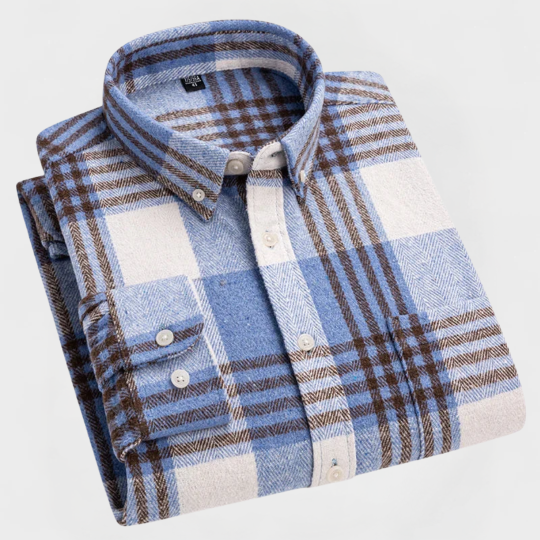 The Modern Gentleman’s Flannel Pattern Button Blouse
