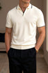 Old Money Contrast Slim Fitted Elegant Summer Sleeveless Polo T-Shirt - Solorfit