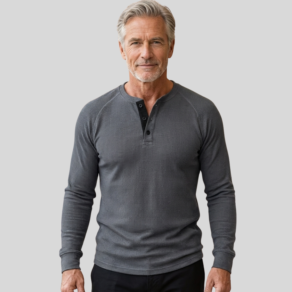 Men’s V Neck Shirt Long Sleeve Casual Everyday Wear Top