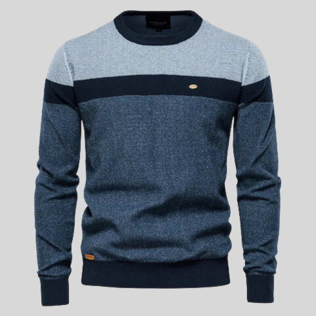 Benjamin Men’s Cotton Pullover – Classic Lightweight Knit Sweater - Solorfit