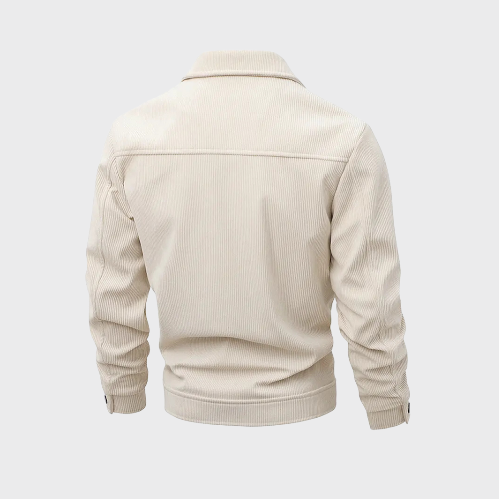 Men’s Button-Up Jacket Casual Utility Jacket with Chest Pockets