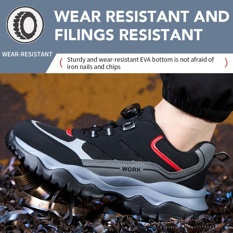 Men’s Steel Toe Safety Work Boots Puncture Resistant Protective Shoes