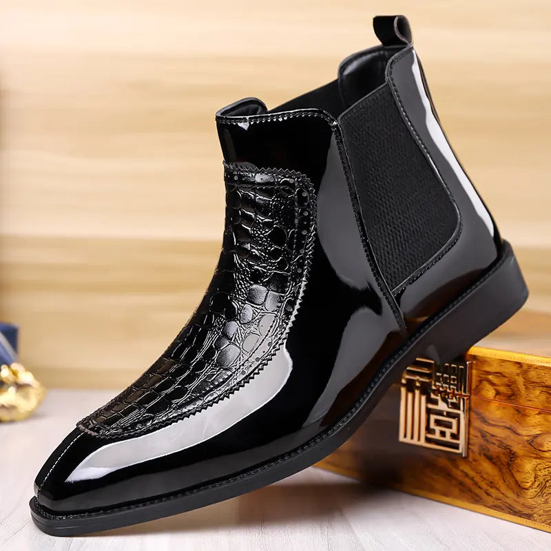 Men's Chelsea Ankle Boots with Slip-On Design for Formal Wear