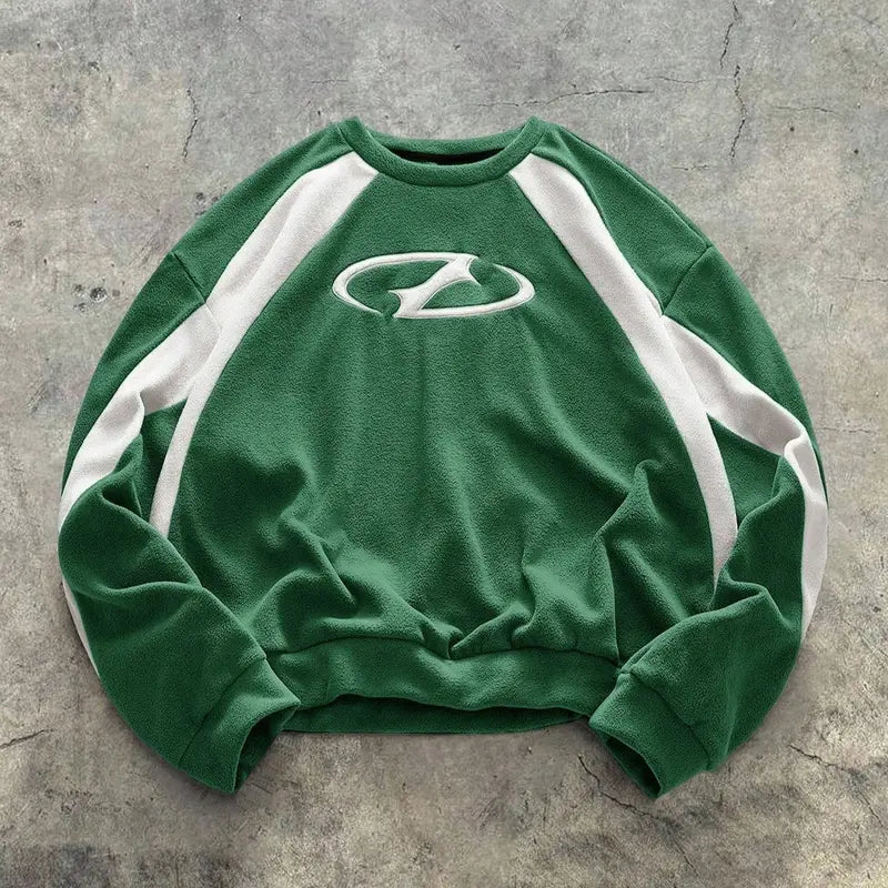 Men’s Casual Sweatshirt Crew Neck Long Sleeve Streetwear Pullover