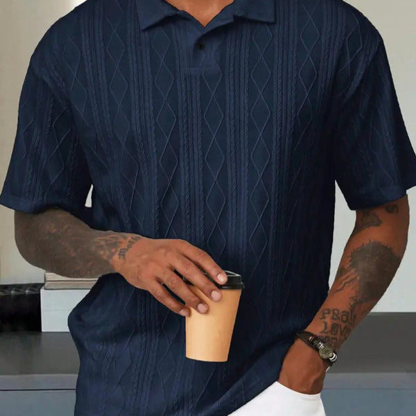 Men’s Polo Shirt Short Sleeve Casual Button Up Everyday Top