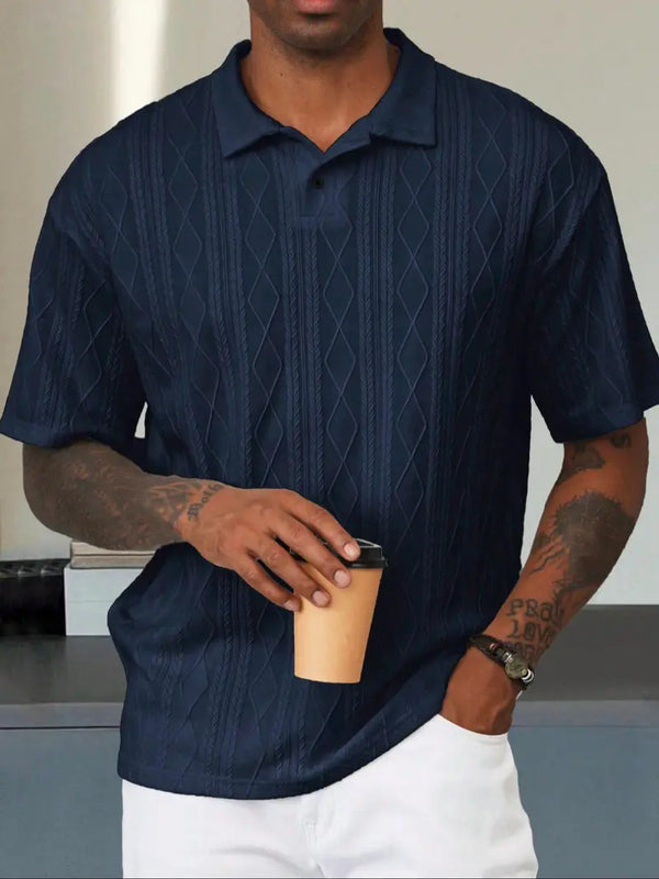 Men’s Polo Shirt Short Sleeve Casual Button Up Everyday Top