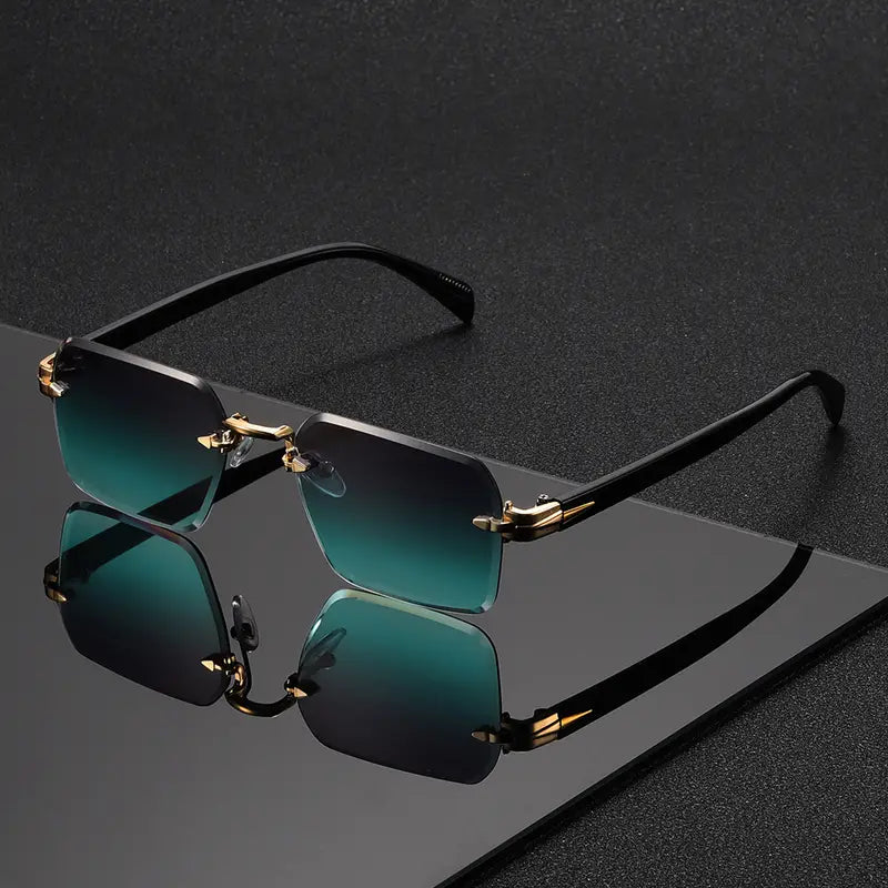 Frameless Square Glasses for Men – Trendy & Unique Eyewear for Street Style Photography - Solorfit