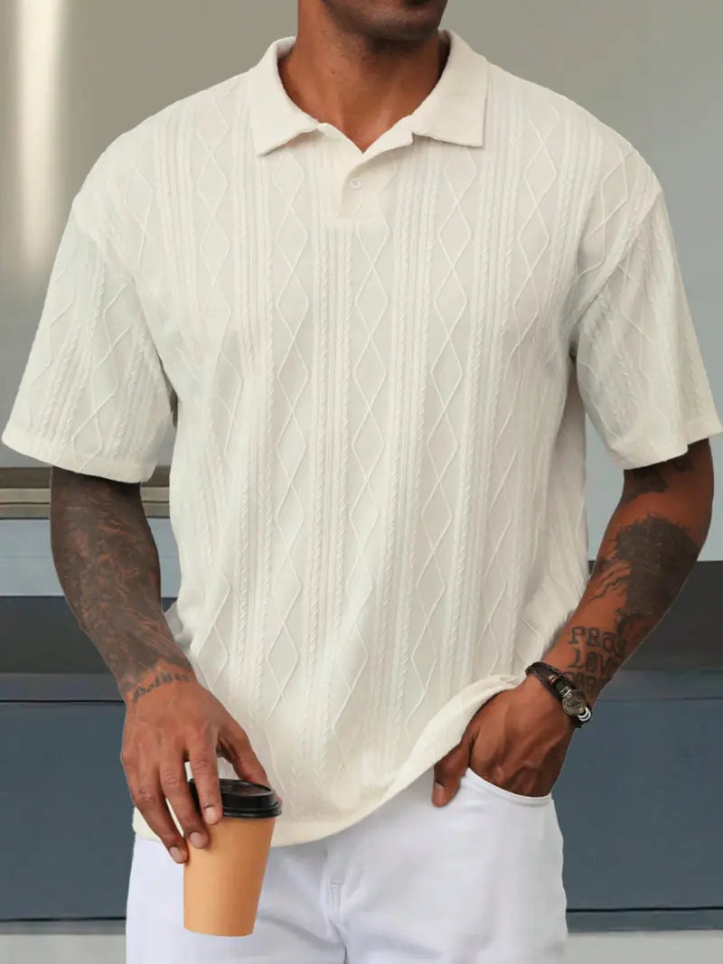 Men’s Polo Shirt Short Sleeve Casual Button Up Everyday Top