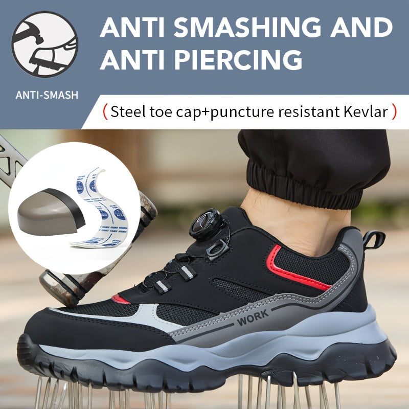 Men’s Steel Toe Safety Work Boots Puncture Resistant Protective Shoes