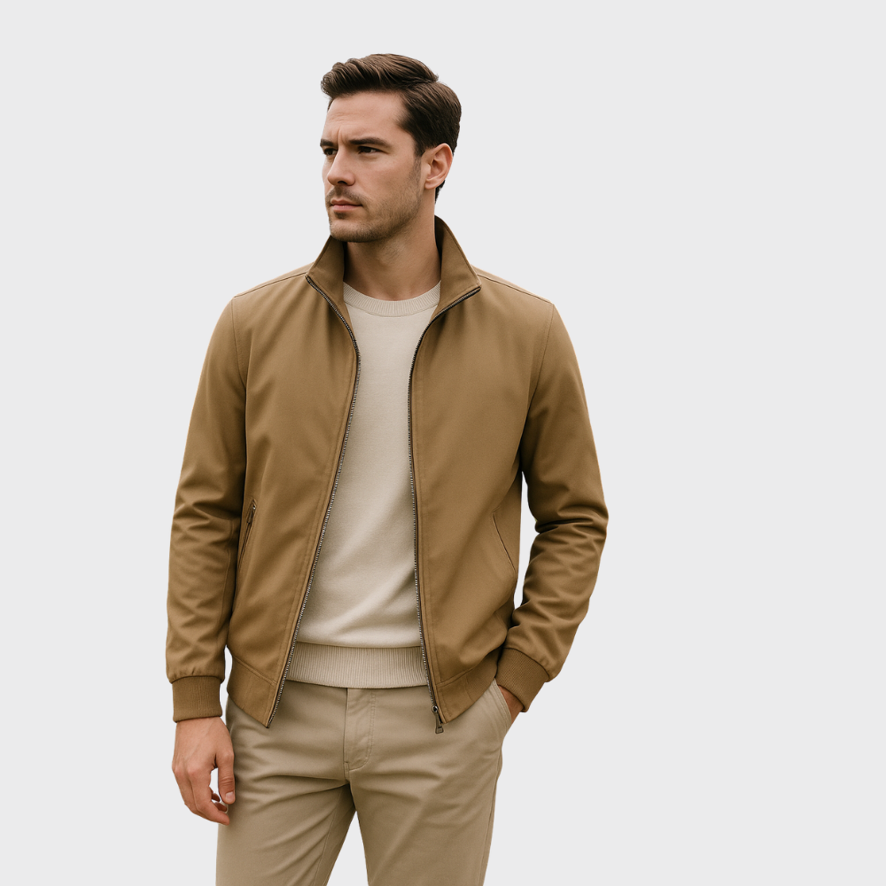 Men’s Zip Up Jacket Stand Collar Casual Everyday Jacket
