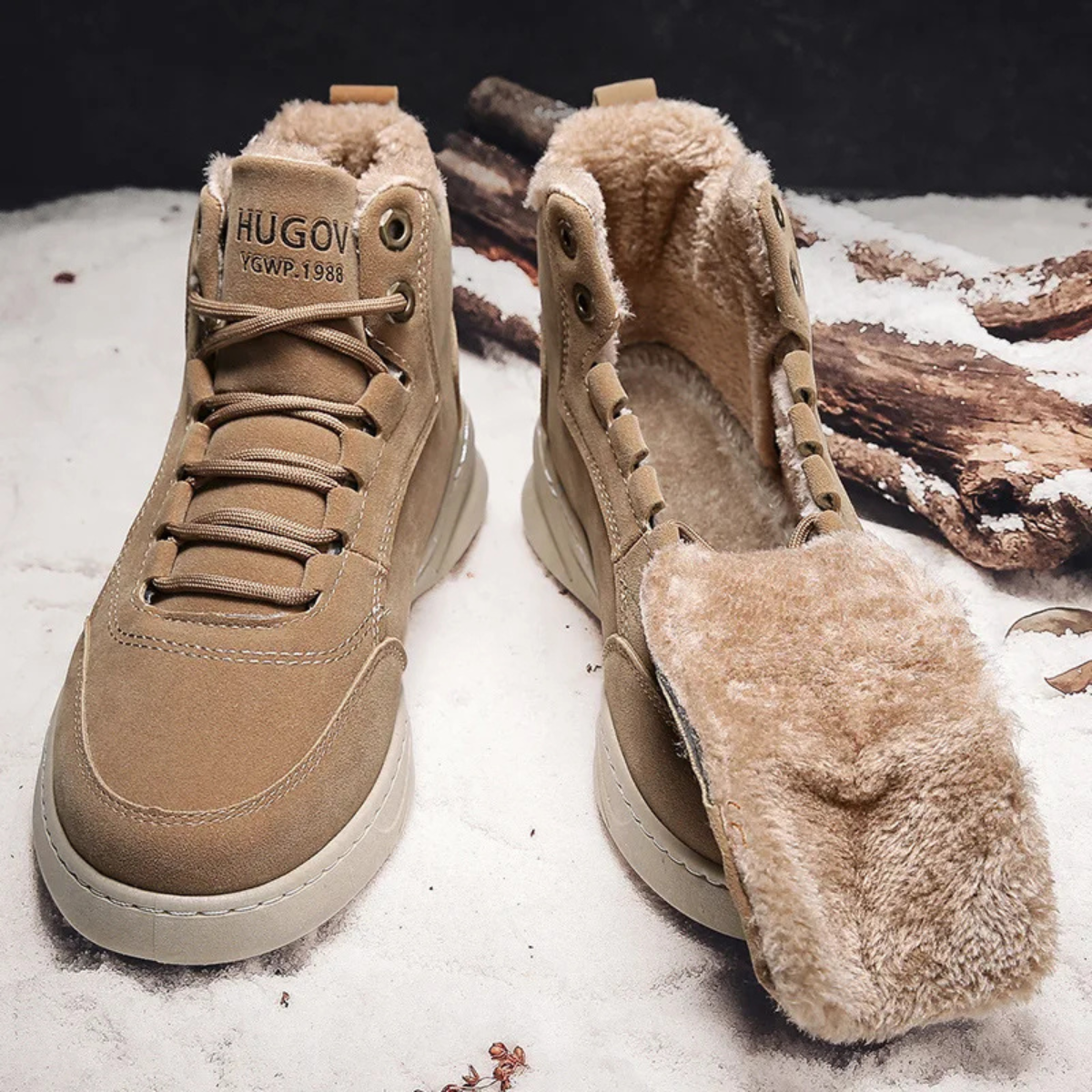 The Cedarforest Men’s Winter Fur Lined High Top Snow Boots