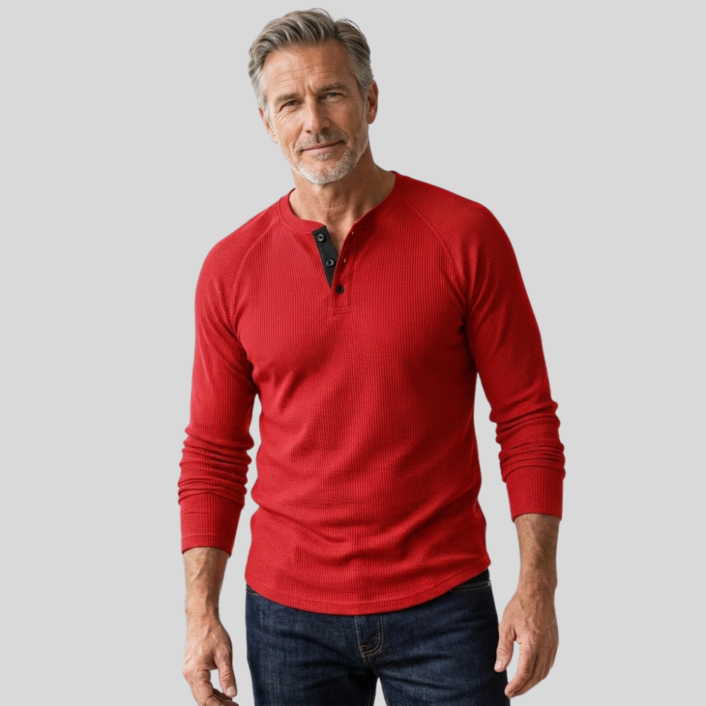 Men’s V Neck Shirt Long Sleeve Casual Everyday Wear Top