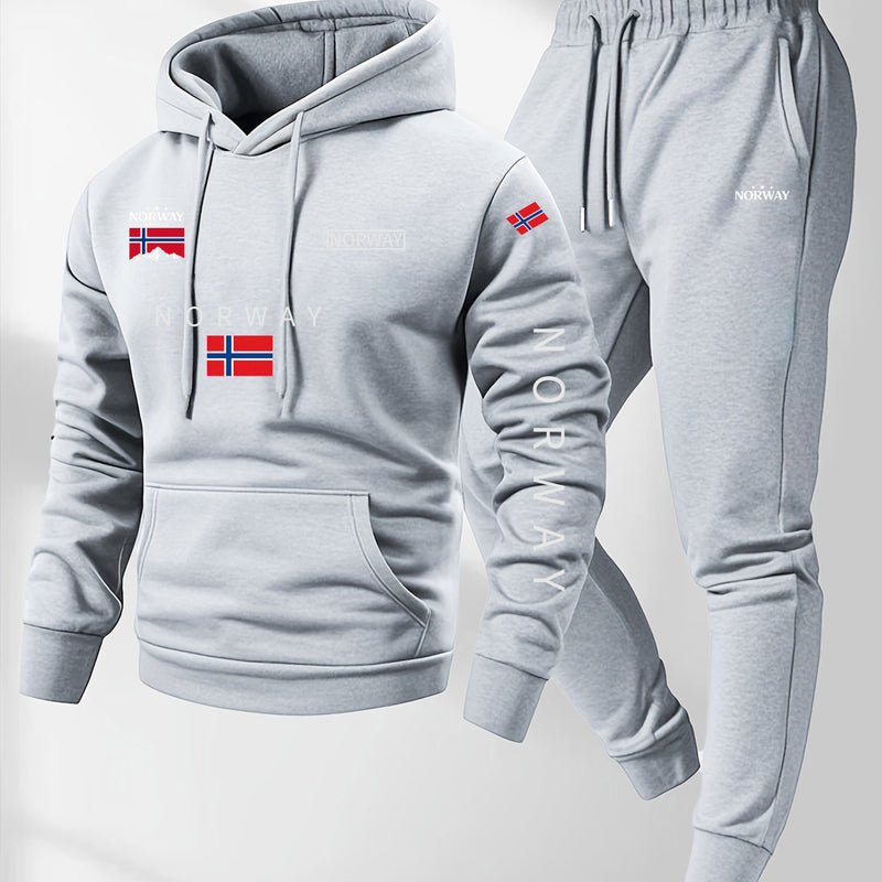 Men’s Hoodie and Jogger Set Norway Casual Tracksuit Outfit