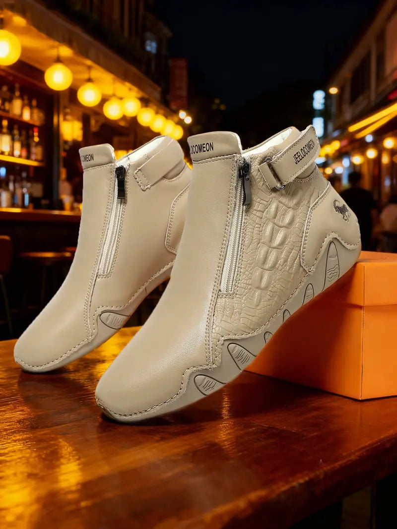 Men’s Ankle Boots Casual Zip Up Outdoor Streetwear Shoes