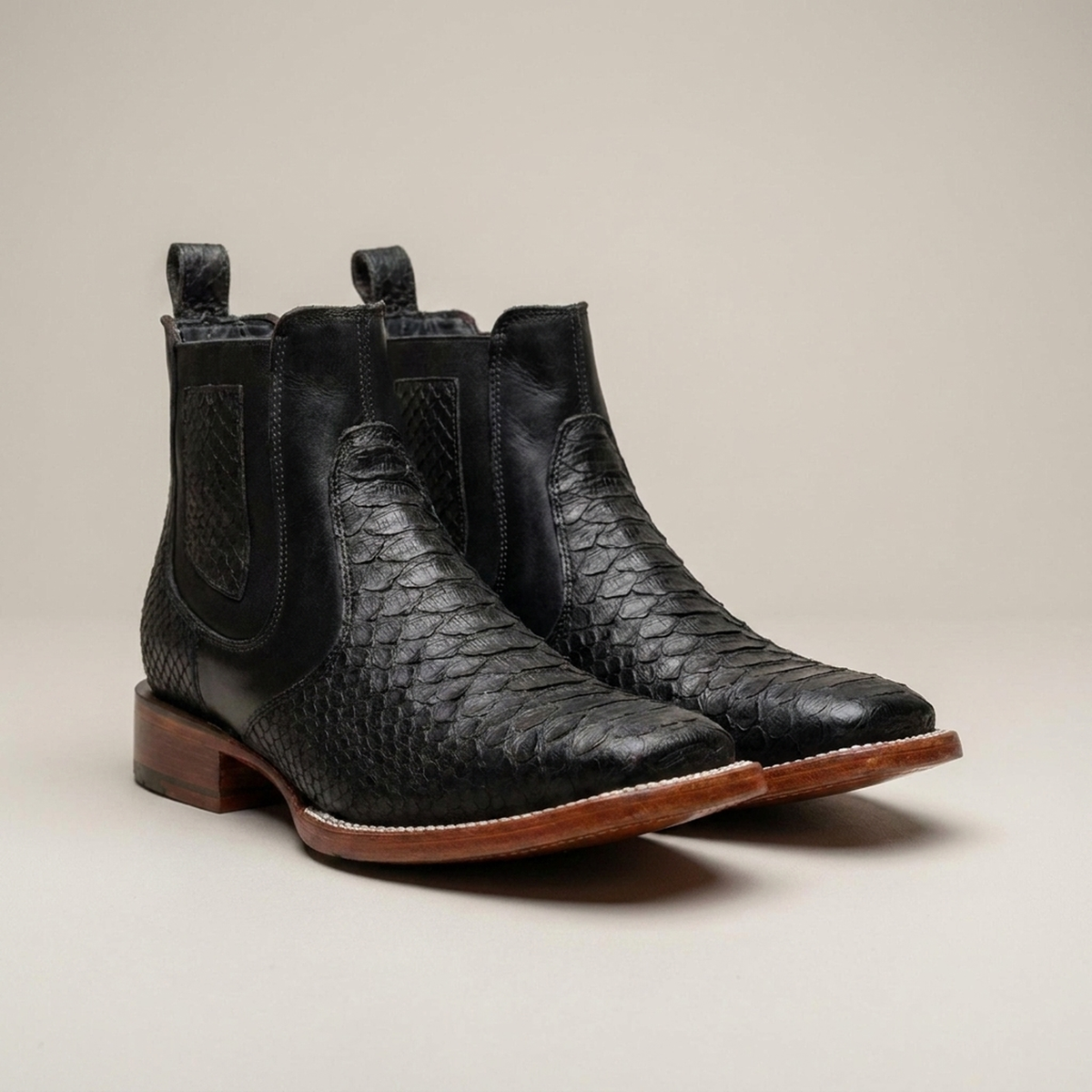 Men’s Western Ankle Boots Casual Slip On Dress Shoes