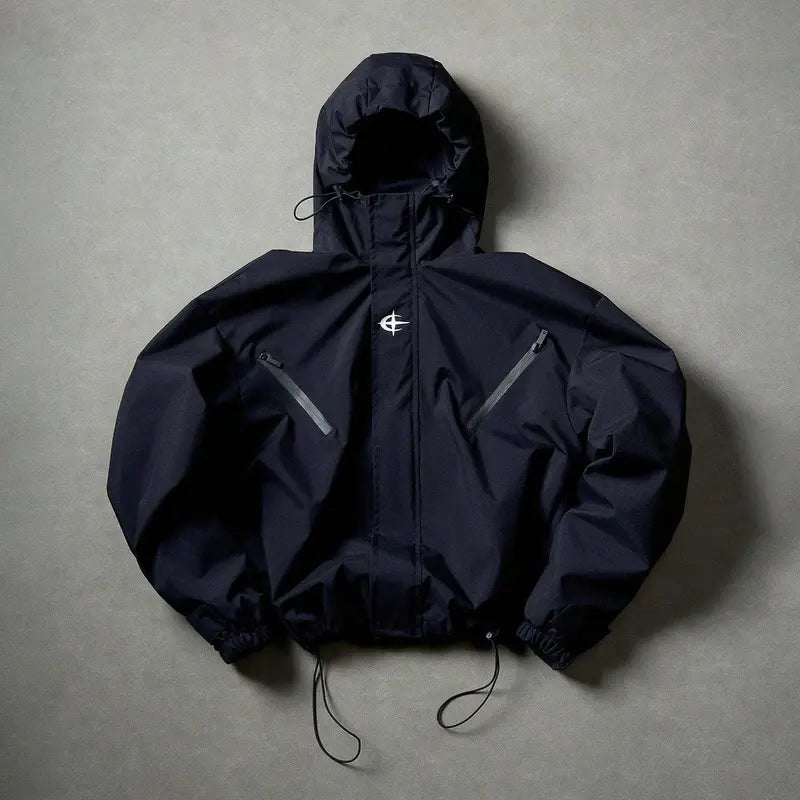 Men’s Outdoor Vintage Streetwear Jacket Zip Up Casual Windbreaker Lightweight Hooded