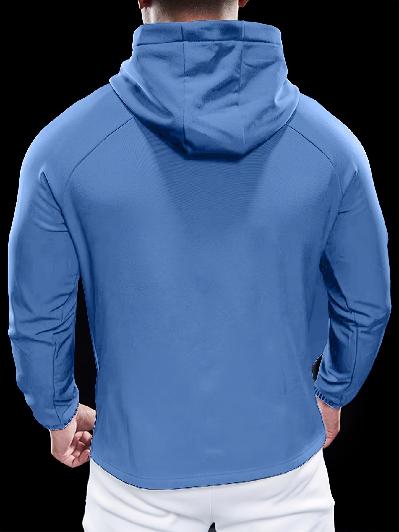 Men's Autumn Hooded Outdoor Jacket with Reflective Zip-Up Design