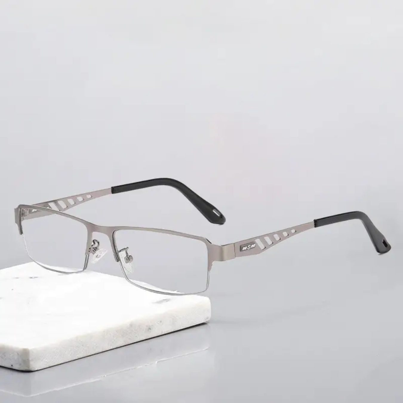 Rectangle Eyeglass Frames Lightweight Half Rim Optical Glasses