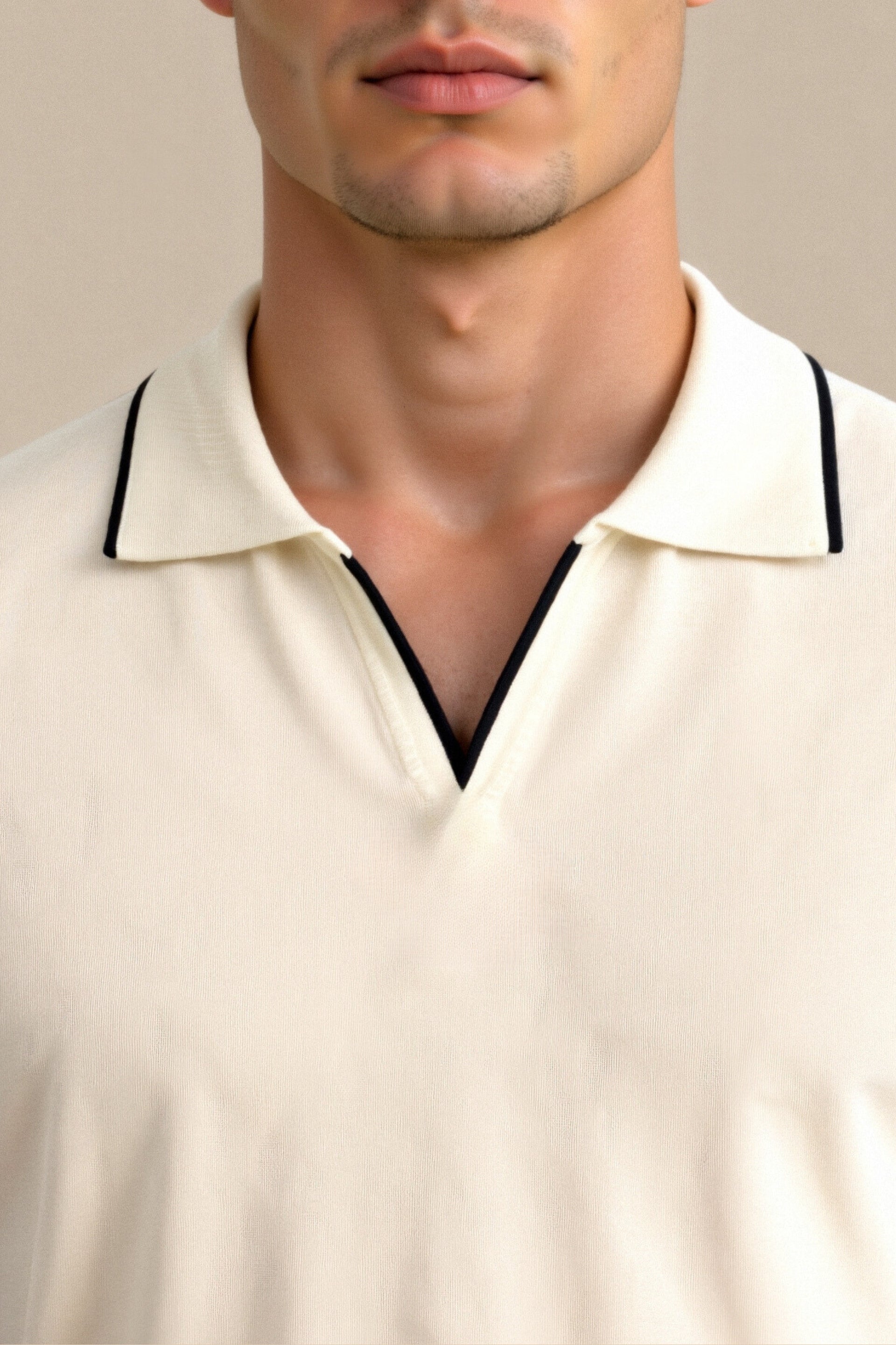Old Money Contrast Slim Fitted Elegant Summer Sleeveless Polo T-Shirt - Solorfit