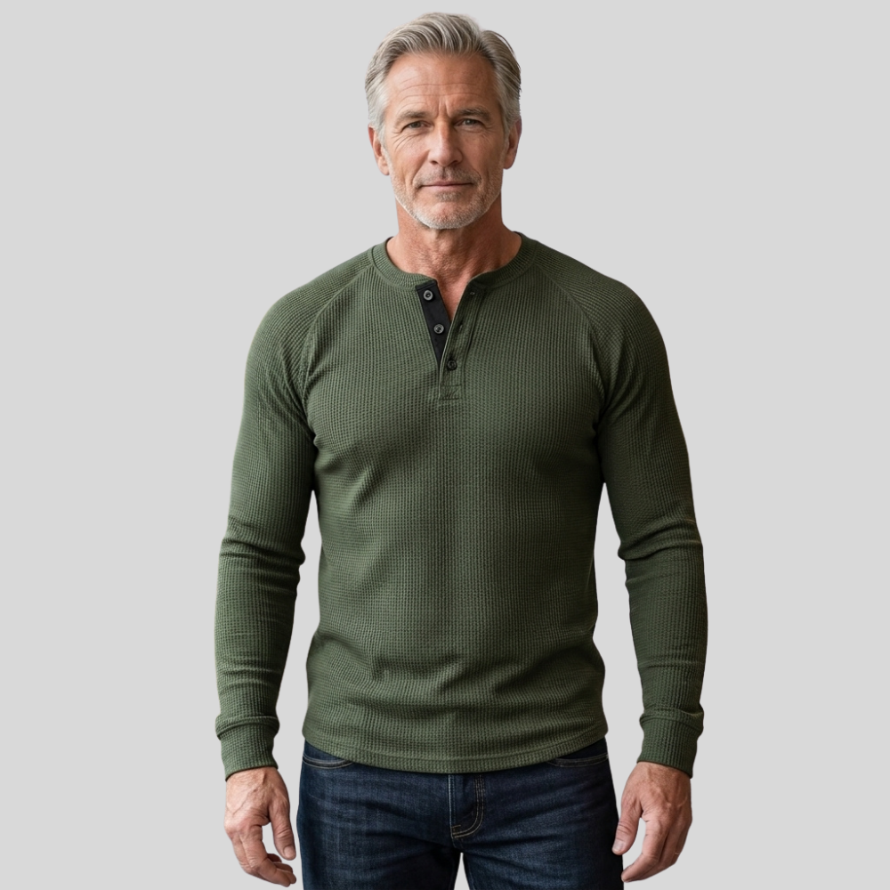 Men’s V Neck Shirt Long Sleeve Casual Everyday Wear Top