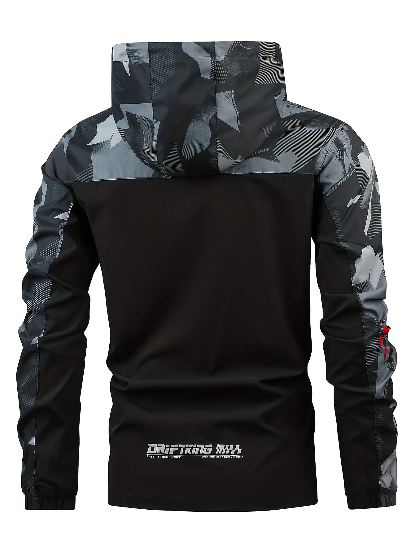 Men's Autumn Camouflage Hooded Jacket with Zip-Up Front and Pockets