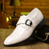Solorfit | Crocodile-Pattern Slip-On Loafers for Men – Stylish Buckle Details & Tapered Toe - Solorfit