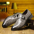Solorfit | Crocodile-Pattern Slip-On Loafers for Men – Stylish Buckle Details & Tapered Toe - Solorfit