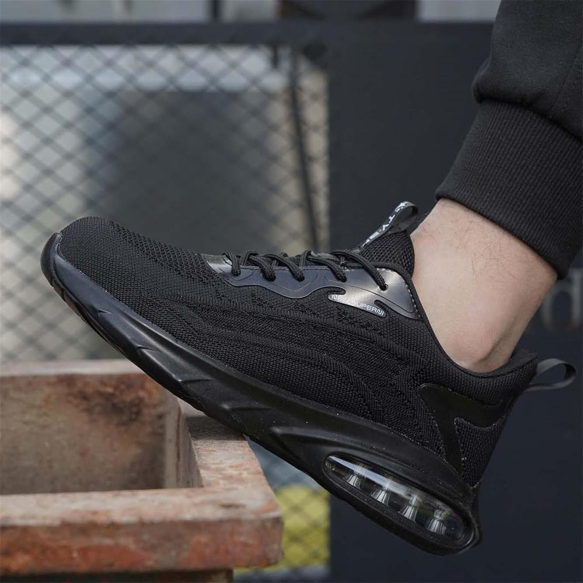 Steel Toe Shoes for Men with Air Cushion Safety Work Shoes Lightweight Breathable Industrial Construction Sneaker