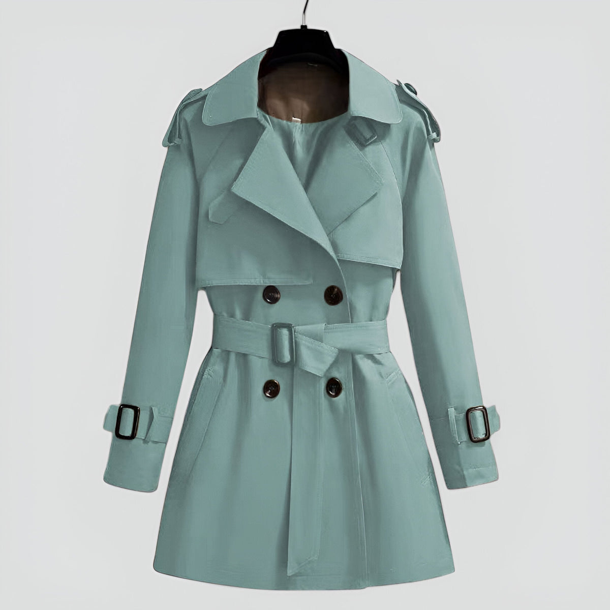 Women’s Trench Coat Double Breasted Long Coat Casual Outerwear