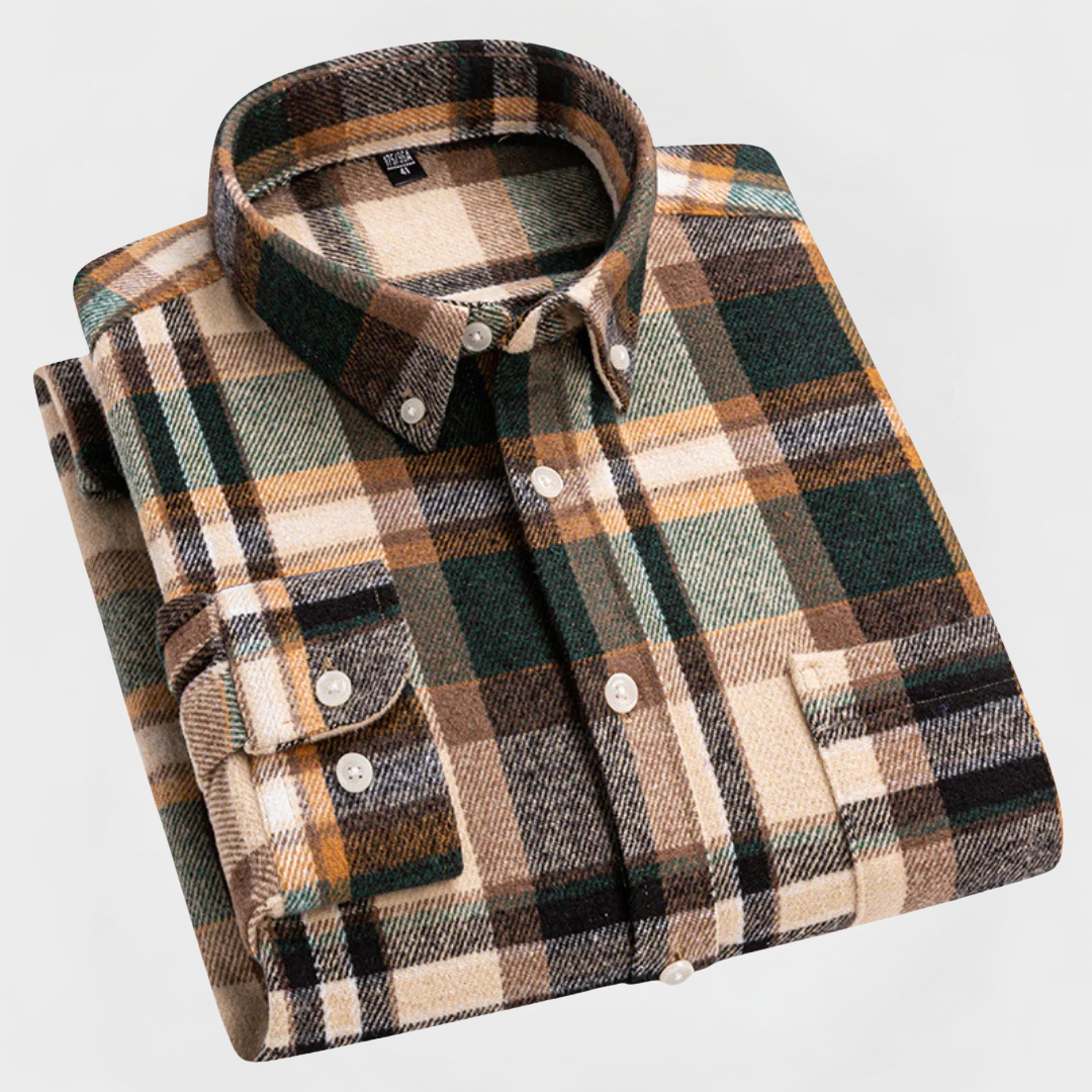 The Modern Gentleman’s Flannel Pattern Button Blouse