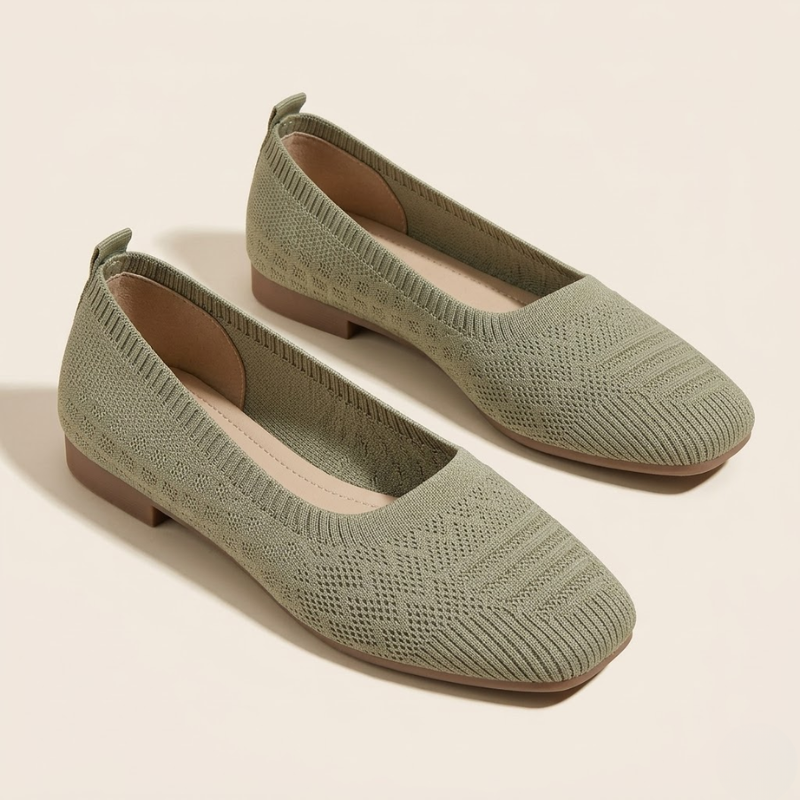 Women’s Knit Ballerina Shoes – Comfortable Slip-On Flats