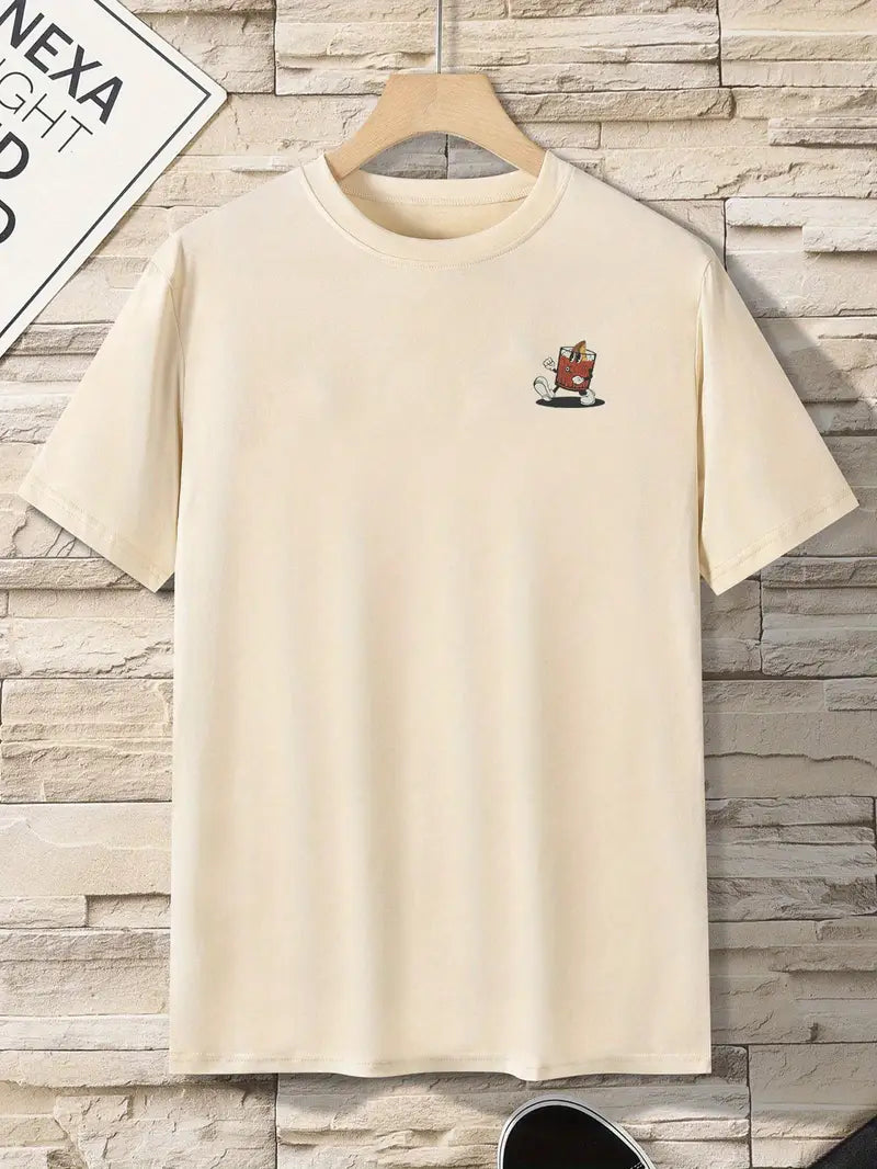 Men's Negroni Cocktail Graphic T-Shirt – Breathable Short Sleeve Tee with Campari-Inspired Print - Solorfit