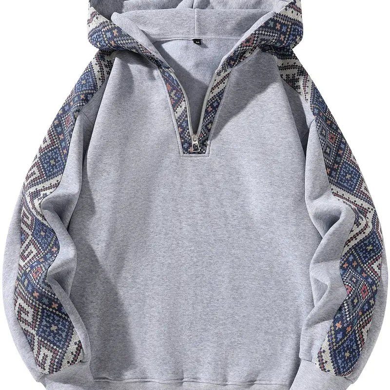 Unisex Hooded Sweatshirt Half Zip Casual Streetwear Pullover Top