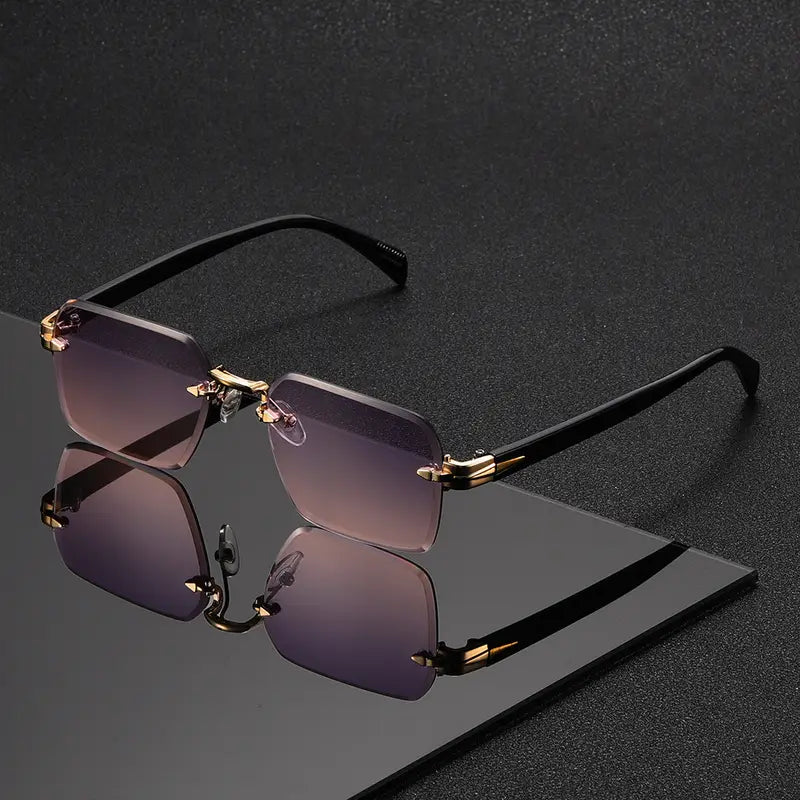 Frameless Square Glasses for Men – Trendy & Unique Eyewear for Street Style Photography - Solorfit