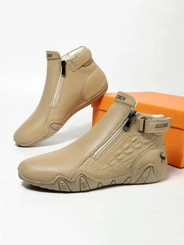Men’s Ankle Boots Casual Zip Up Outdoor Streetwear Shoes