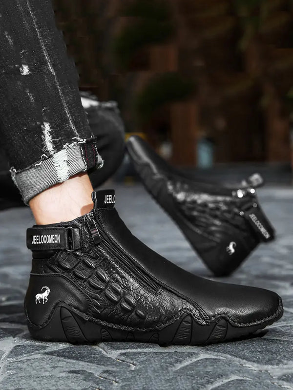 Men’s Ankle Boots Casual Zip Up Outdoor Streetwear Shoes