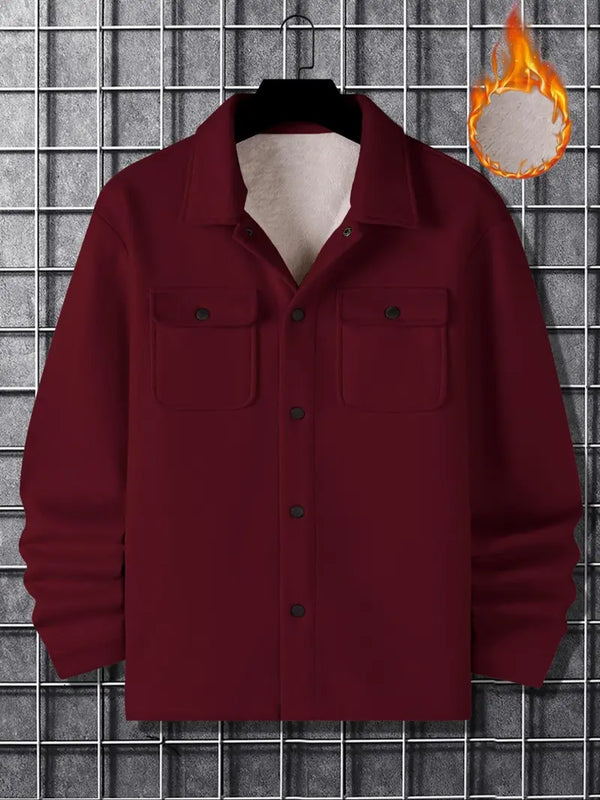 Men’s Casual Overshirt Button Up Jacket Pocket Streetwear Style